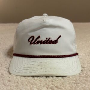 Melin Brand White Cap with Red Script